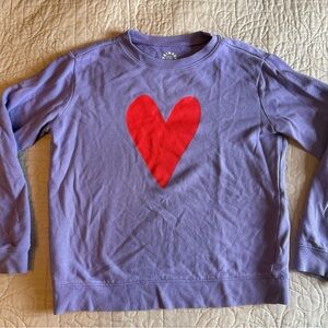 Primary Purple Kids Sweatshirt with Red Heart